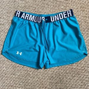 Turquoise Blue Under Armour Athletic Shorts